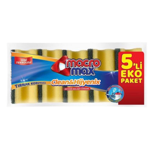 Macromax Bulaşık Süngeri Oluklu 5li. ürün görseli
