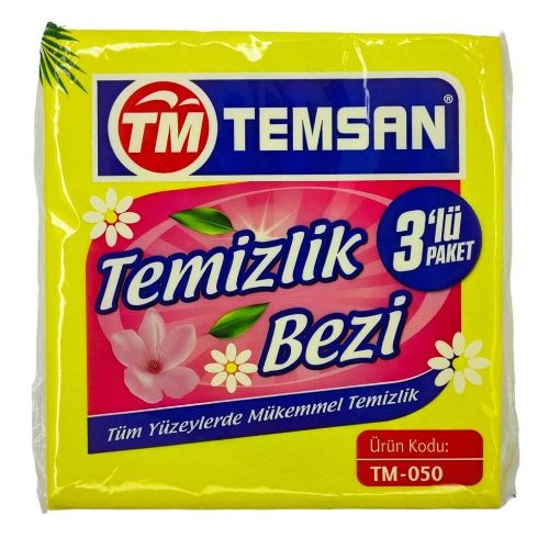 Temsan 050 3lu Temizlik Bezi Sarı. ürün görseli