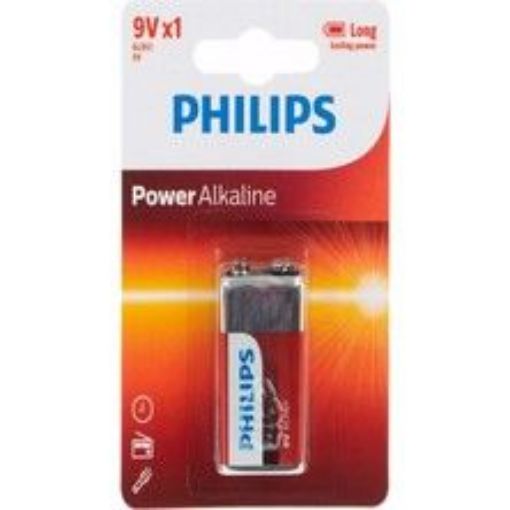 PHILIPS POWER ALKALINE 9V 1-BLISTER 6LR61P1B/10. ürün görseli