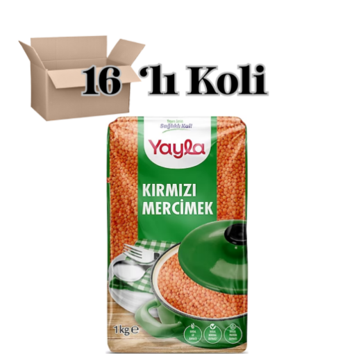 Yayla Mercimek Kırmızı 1 kg*16 ADET KOLILI. ürün görseli