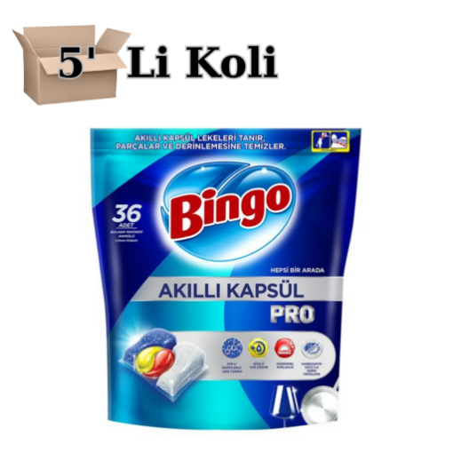 Bingo Akıllı Bulaşık Makinası Kapsülü 36 Lı Pro 5' li. ürün görseli