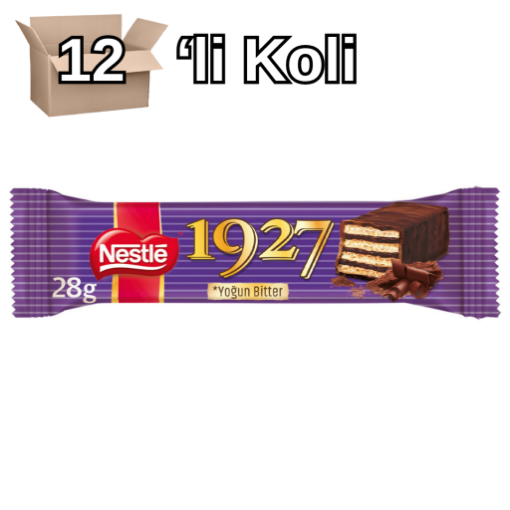 Nestle 1927 Yoğun Bitter Çikolata Kaplamalı Gofret 27 gr 12'li Koli. ürün görseli