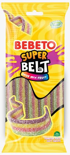 BEBETO 400GR SUPER BELTS FIZZY PEACH. ürün görseli
