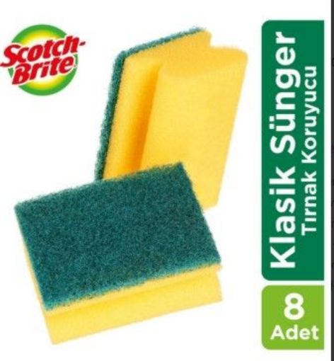 SCOTH BIRITE BULASIK SUNGERI 8LI YESIL TIRNAK KORU. ürün görseli