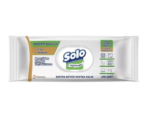 SOLO YUZEY TEMIZLEME HAVLUSU 100LU BEYAZ SABUN. ürün görseli