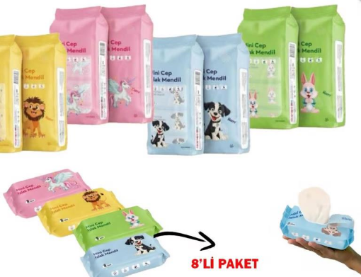 MINI CEP ISLAK MENDIL 8 Lİ. ürün görseli